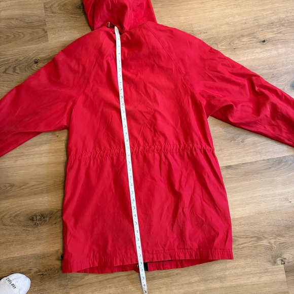 Liz Claiborne Red Hooded Utility Anorak Coat Size M - Picture 11 of 13